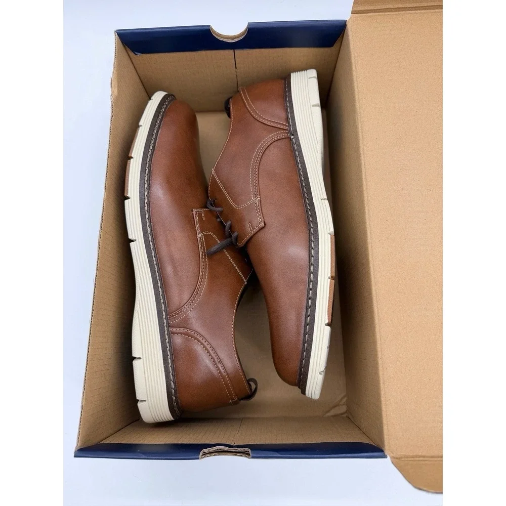 NEW Dockers Edwin Oxford Shoes Mens 12 Brown‎ Lace Up Comfort Sole New With Box